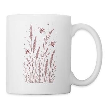 Bees and flowers - Mug - white - Right