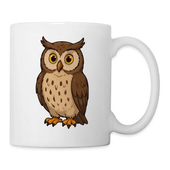 Cute Owl Illustration - Mug - white - Right