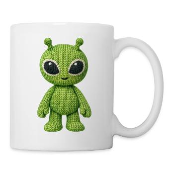Cute alien in knitted look - Mug - white - Right