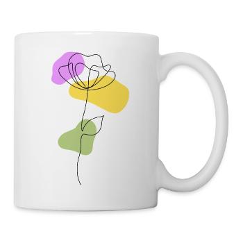 Lineart flower with pastel shapes - Mug - white - Right