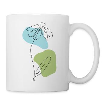 Lineart Daisies with Pastel Shapes - Mug - white - Right