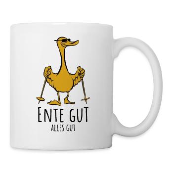 Ente gut alles gut | Stockente Nordic Walking - Tasse - Weiß - Rechts