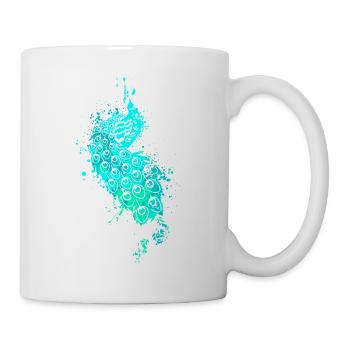 Splash Art Blue Peacock - Mug - white - Right