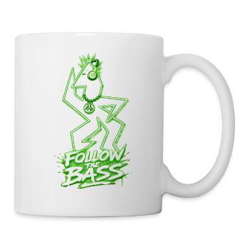 Bête de basse graffiti néon - Mug blanc - blanc - Droite