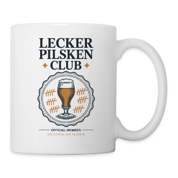 Bier Lecker Pilsken Club Ruhrpott Pils Bierchen - Tasse - Weiß - Rechts