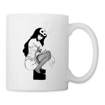 Gothischer Bunny Korsett - Tasse - Weiß - Rechts