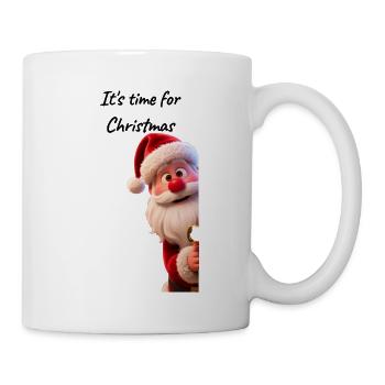 Festlicher Weihnachtsmann mit leuchtendem Bart - Tasse - Weiß - Rechts