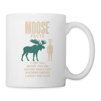 Moose Fakten Tierrekord Größenvergleich Tafel - Tasse - Weiß - Rechts