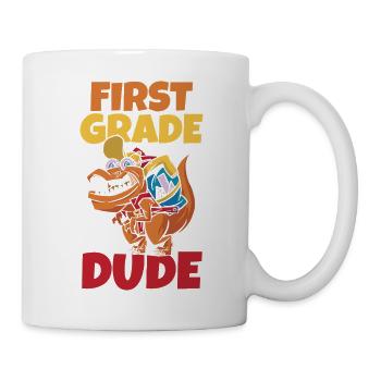 First Grade Dude Dino T-Rex Back To School - Tasse - Weiß - Rechts