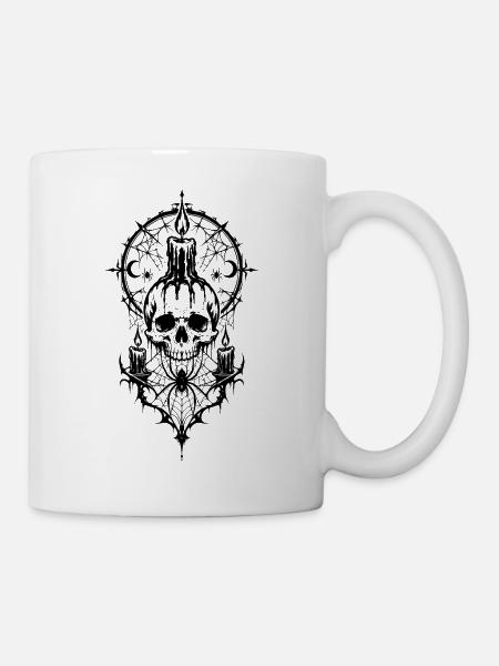 Gothic Totenkopf - Tasse - Weiß