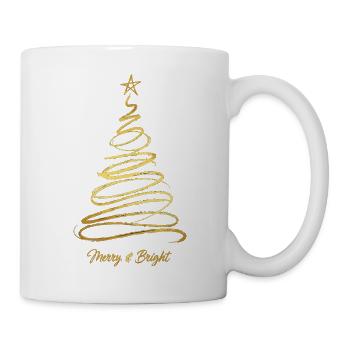 Goldener Weihnachtszauber – Merry & Bright - Tasse - Weiß - Rechts