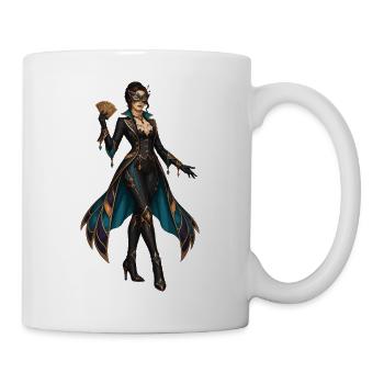 Maskierte Magierin im Teal-Design - Tasse - Weiß - Rechts