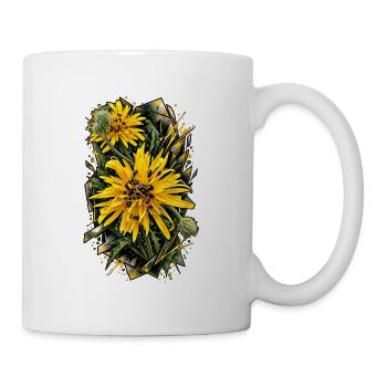 Sonnenblumen Prisma Blütenkunst - Tasse - Weiß - Rechts