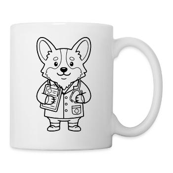 Süßer Corgi-Arzt und veterinärer ästhetischer Hundeliebhaber - Tasse - Weiß - Rechts