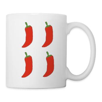 Vierfach Chili Muster - Tasse - Weiß - Rechts