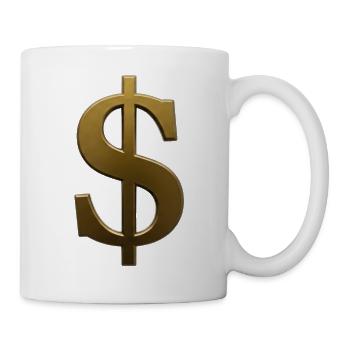 Goldenes Dollarzeichen Design - Tasse - Weiß - Rechts