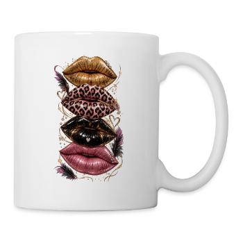 Glamour Lippenkollage Leopardenglanz - Tasse - Weiß - Rechts