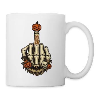 Halloween Kostüm Halloweenkostüm Party Skelett - Tasse - Weiß - Rechts