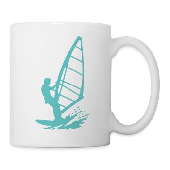 Windsurfer Silhouette im Meer - Tasse - Weiß - Rechts