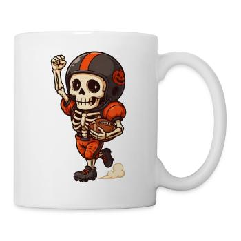 Lustiges Skelett spielt Football-Halloween-Spieler - Tasse - Weiß - Rechts