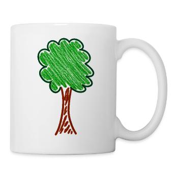 Wachsmalwaldbaum - Tasse - Weiß - Rechts