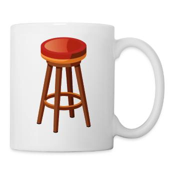Hocker, Stuhl Barhocker - Tasse - Weiß - Rechts