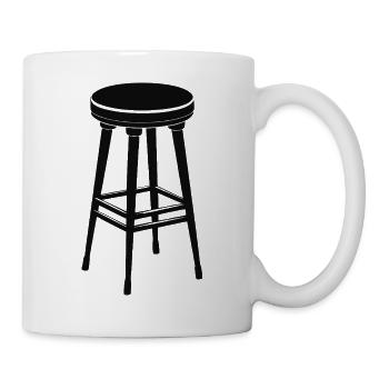 Hocker, Stuhl Barhocker - Tasse - Weiß - Rechts