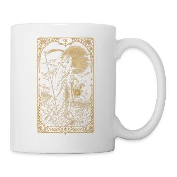 Tarotkarte XIII – Der Sensenmann mit Laterne - Tasse - Weiß - Rechts