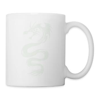 Weißer Drachen Silhouette - Tasse - Weiß - Rechts
