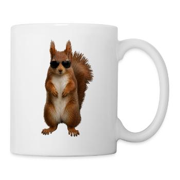 Lustiges Eichhörnchen mit Sonnenbrille - Tasse - Weiß - Rechts