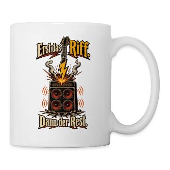 Rock Musik Metal Musik Gitarrenriff Gitarrist - Tasse - Weiß - Rechts