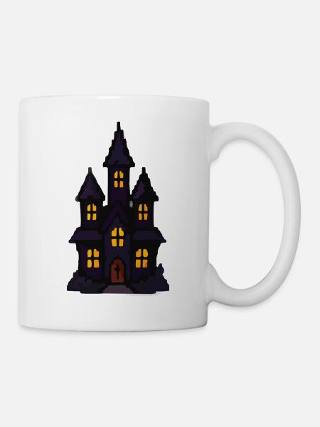 Spukschloss bei Nacht - Tasse - Weiß