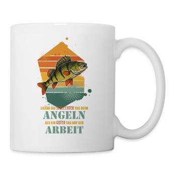 Lieber Angeln Als Arbeiten - Tasse - Weiß - Rechts