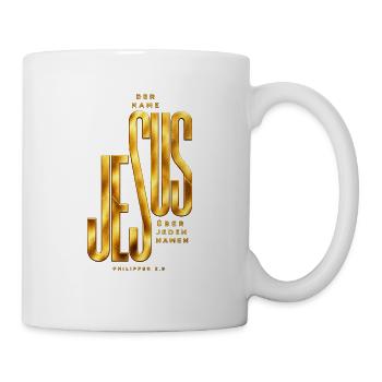 Der Name Jesus hat Kraft Jesus Geschenkidee - Tasse - Weiß - Rechts