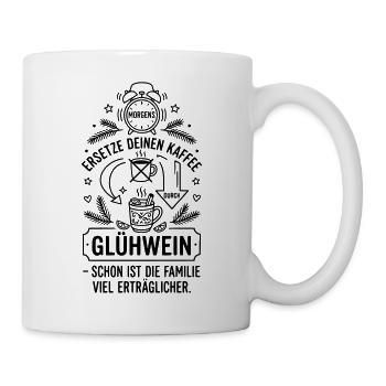 Glühwein Kaffee Ersatz Weihnachten - Tasse - Weiß - Rechts