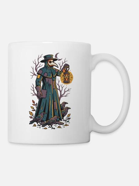 Der Pestdoktor mit der Laterne - Tasse - Weiß