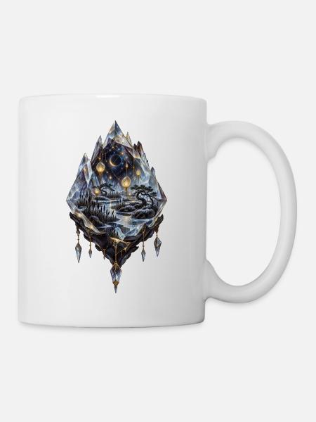 Sternenmoor im schwebenden Kristallterrarium - Tasse - Weiß