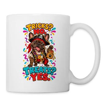 Tricks No Treats Yes Französische Bulldogge Pirat - Tasse - Weiß - Rechts