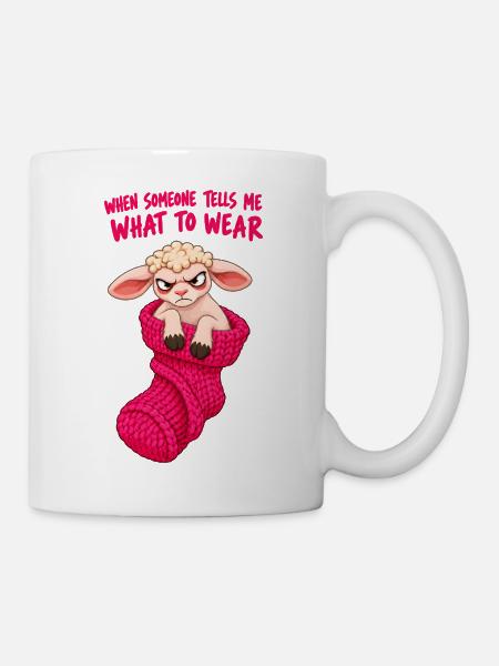 Angry Sheep – Girl Mood - Tasse - Weiß