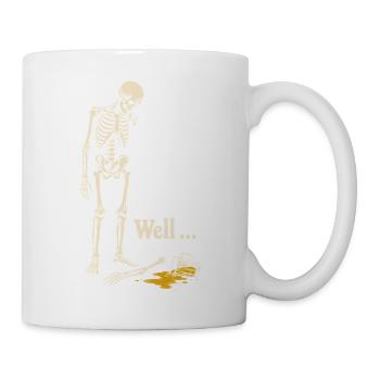 Halloween Bier Skelett - Lustiger Grusel - Tasse - Weiß - Rechts