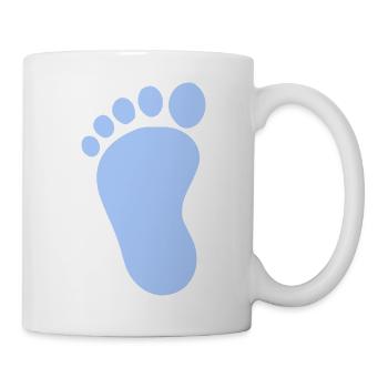 Babyfüße Junge hellblau Geschenk zur Geburt Taufe - Tasse - Weiß - Rechts