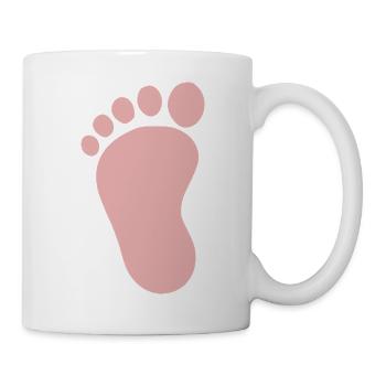 Babyfüße Mädchen rosa Geschenk zur Geburt Taufe - Tasse - Weiß - Rechts