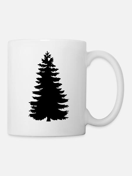 Baumsilhouette - Tasse - Weiß