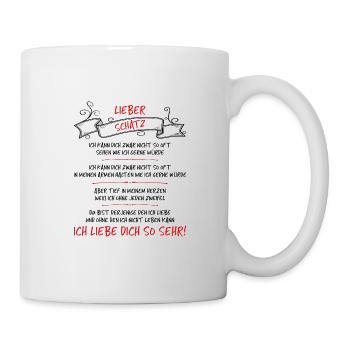 Lieber Schatz, ich liebe dich so sehr! - Tasse - Weiß - Rechts