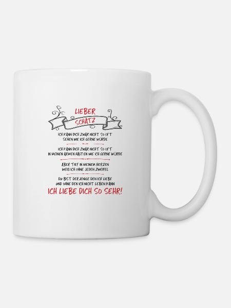 Lieber Schatz, ich liebe dich so sehr! - Tasse - Weiß