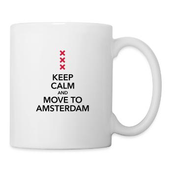 keep calm move to Amsterdam Holland Kreuz Cross - Tasse - Weiß - Rechts