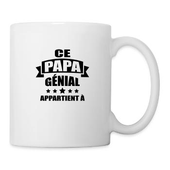 ce papa génial appartient à (prénom) - Mug blanc - blanc - Droite