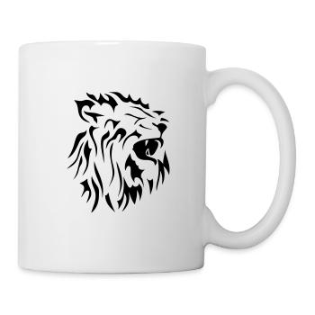 tribal lion face rugit2 - Mug - white - Right