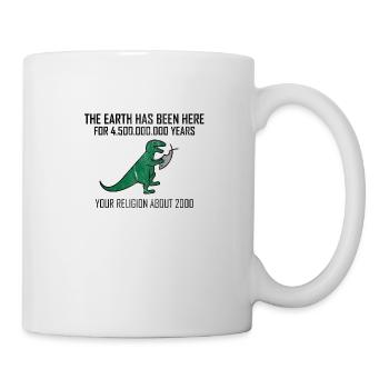 Atheist Dinosaurier vs Religion Fisch Atheismus - Tasse - Weiß - Rechts