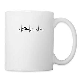 Nage au rythme cardiaque - Mug blanc - blanc - Droite